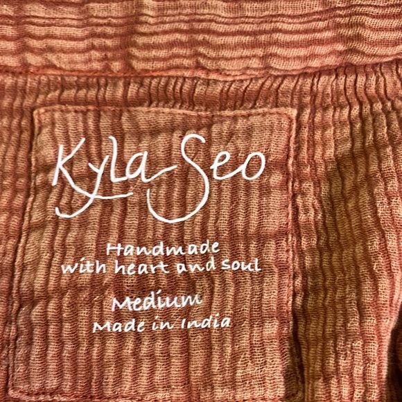 Kyla Seo Cotton Rust Terracotta Women's Tunic Top Bohemian Chic Style Soulful - Picture 7 of 11